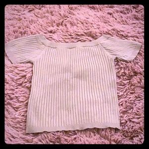 Off the shoulder XS beige women’s crop top.